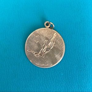 Vintage Gold Diver/Swimmer Pendant